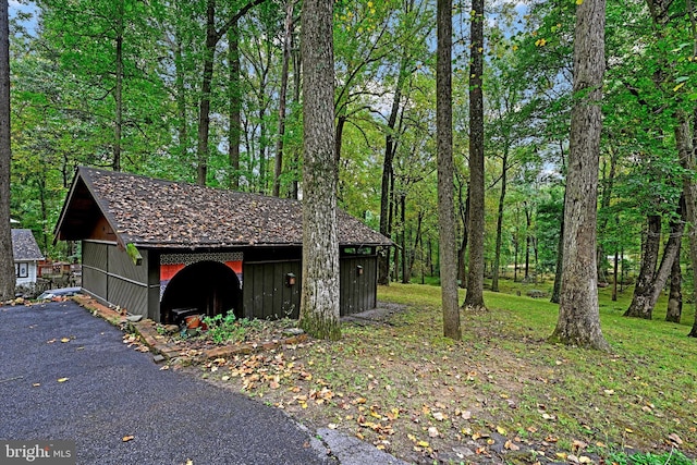 view of garage