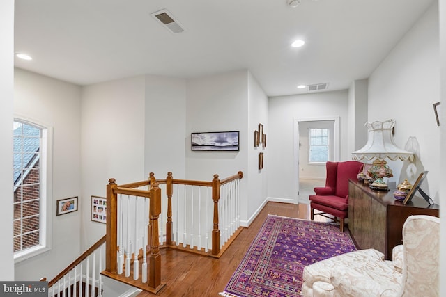 interior space with hardwood / wood-style flooring