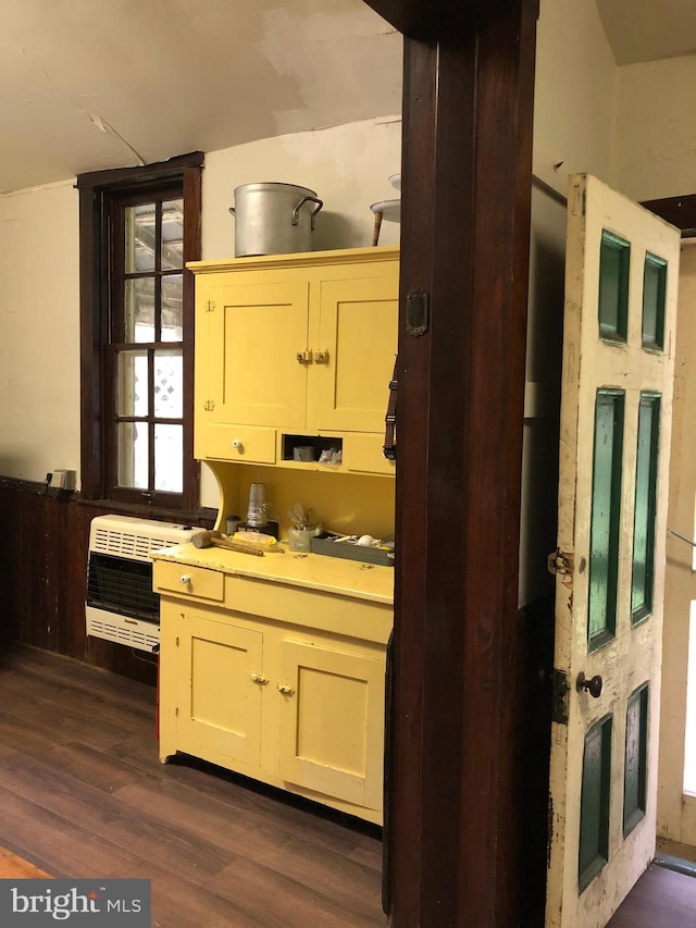 174 Jamison City Rd, Benton, PA 17814 - kitchen featuring dark hardwood / wood-style flooring and heating unit