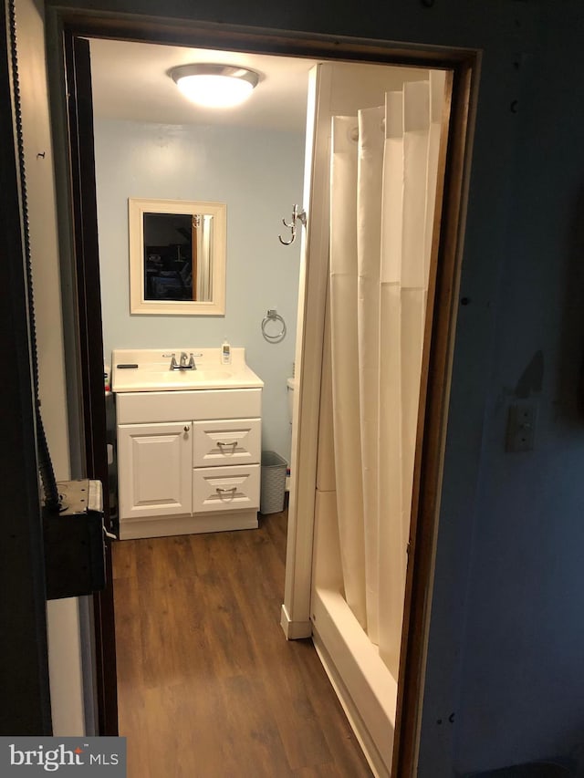 174 Jamison City Rd, Benton, PA 17814 - bathroom with wood-type flooring and vanity
