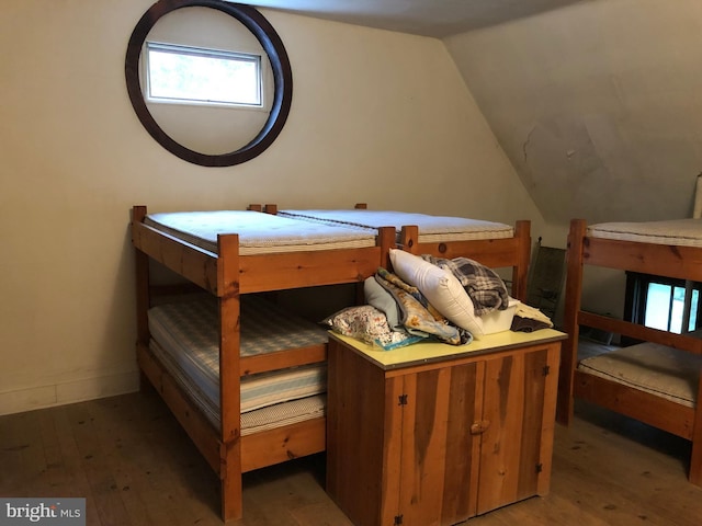174 Jamison City Rd, Benton, PA 17814 - bedroom with hardwood / wood-style floors and lofted ceiling