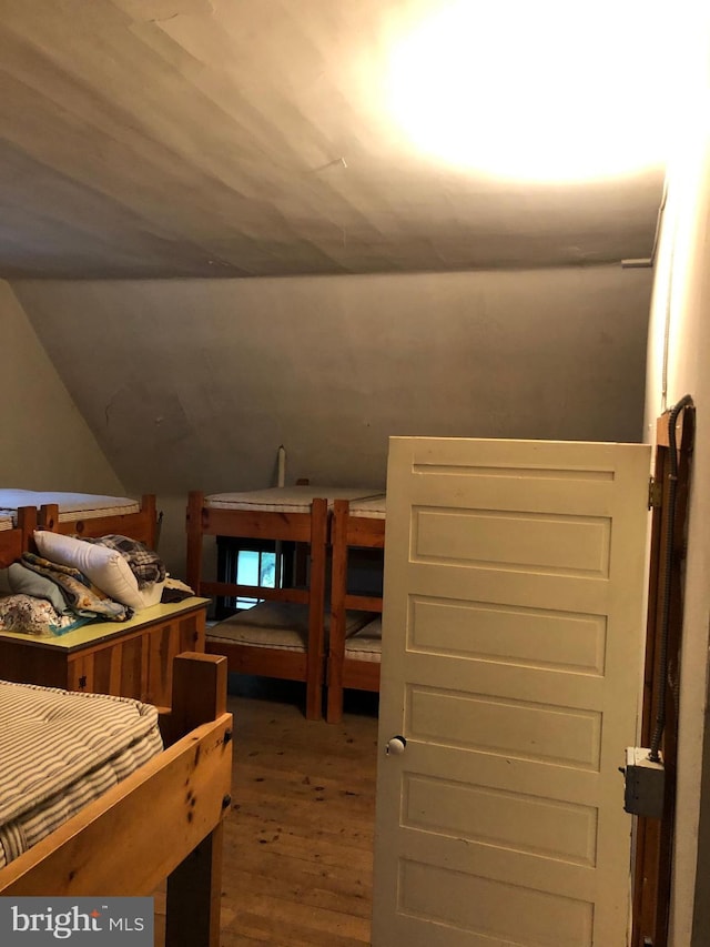 174 Jamison City Rd, Benton, PA 17814 - bedroom with hardwood / wood-style flooring and lofted ceiling