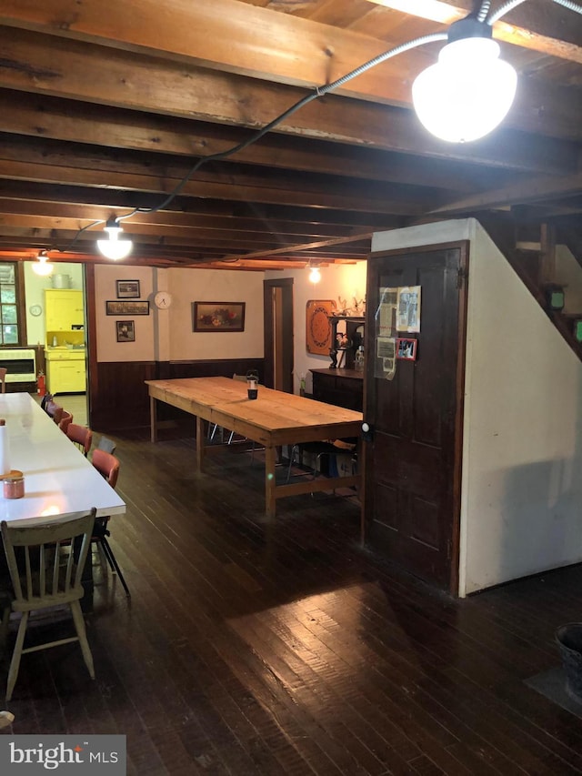 174 Jamison City Rd, Benton, PA 17814 - playroom with hardwood / wood-style floors and wooden walls