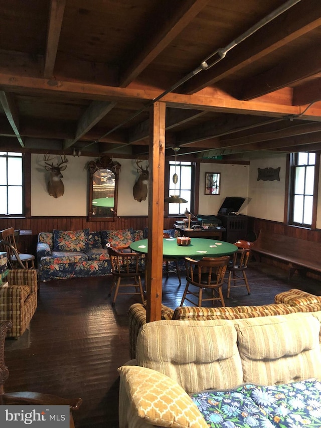 174 Jamison City Rd, Benton, PA 17814 - living room featuring wood walls and plenty of natural light
