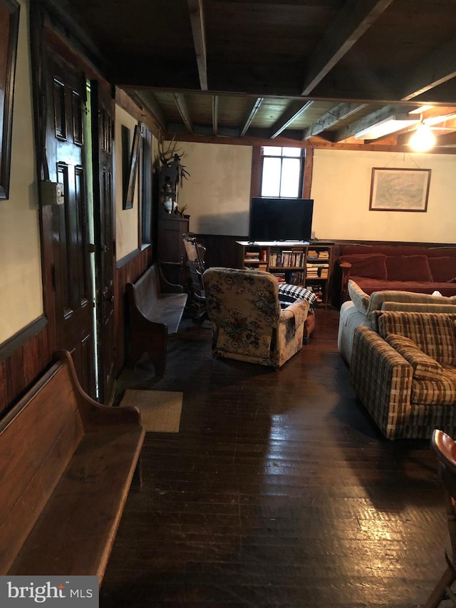 174 Jamison City Rd, Benton, PA 17814 - interior space with wood walls and dark wood-type flooring