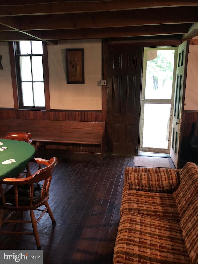 174 Jamison City Rd, Benton, PA 17814 - foyer with dark wood-type flooring and wooden walls