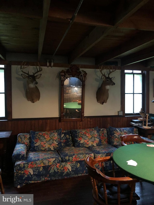 174 Jamison City Rd, Benton, PA 17814 - living room featuring wood walls