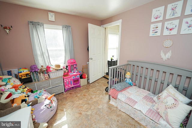 bedroom with a crib