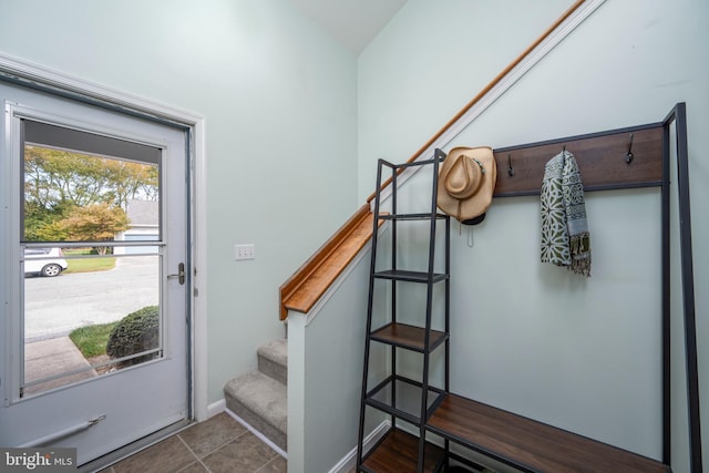 view of tiled foyer entrance