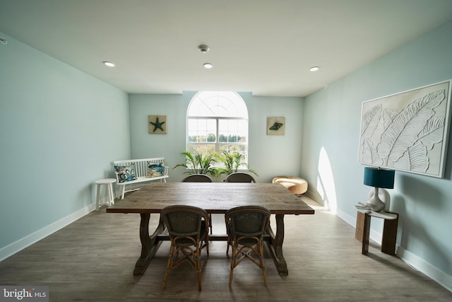 dining room with hardwood / wood-style floors