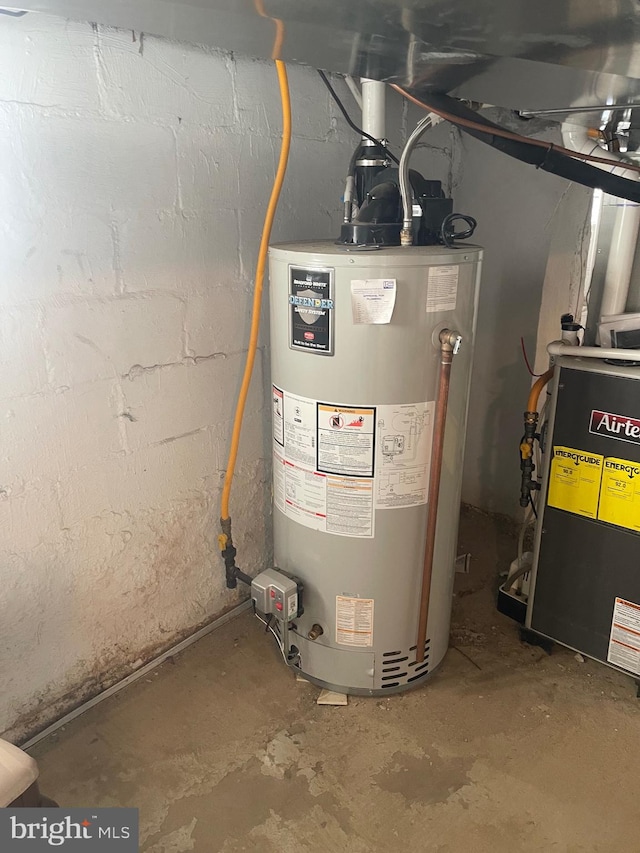 utilities featuring gas water heater