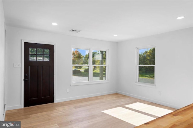 foyer featuring light hardwood / wood-style floors