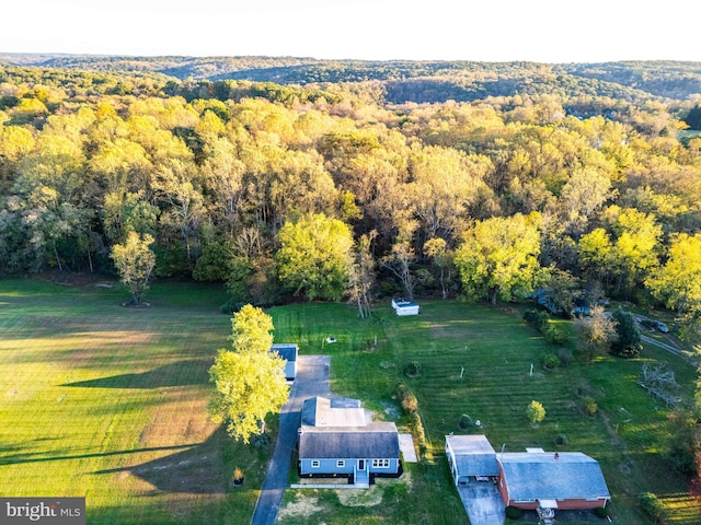 aerial view featuring a rural view