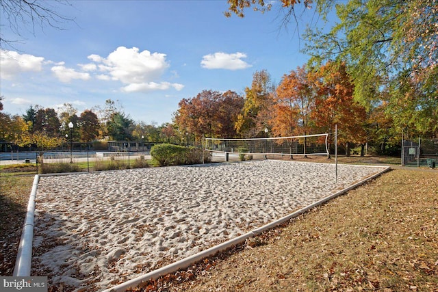 view of community featuring volleyball court