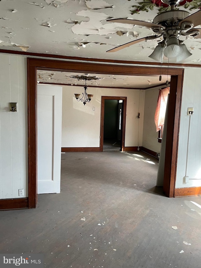 unfurnished room featuring ceiling fan