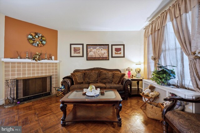 1337 S 54th St, Philadelphia, PA 19143 - living room with a tile fireplace