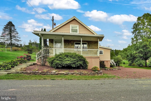 view of front of house featuring covered porch