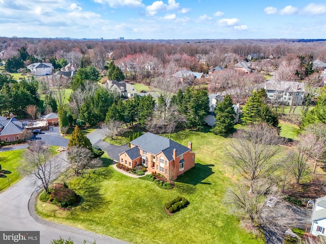 aerial view featuring a residential view