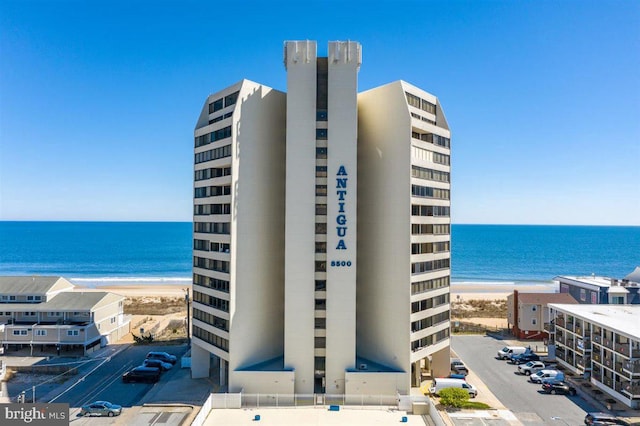 exterior space with a view of the beach