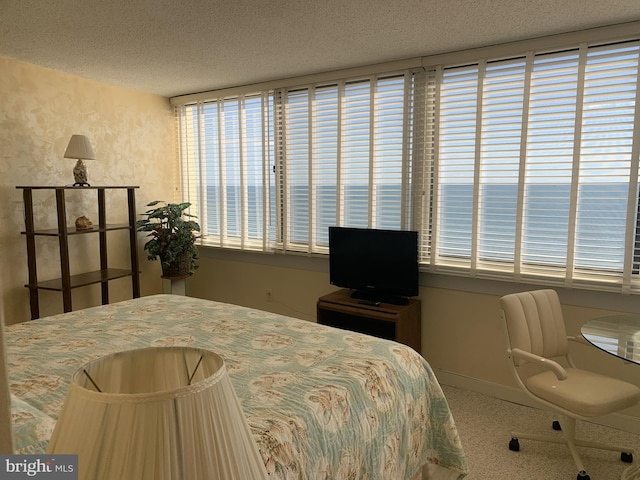 bedroom featuring a textured ceiling