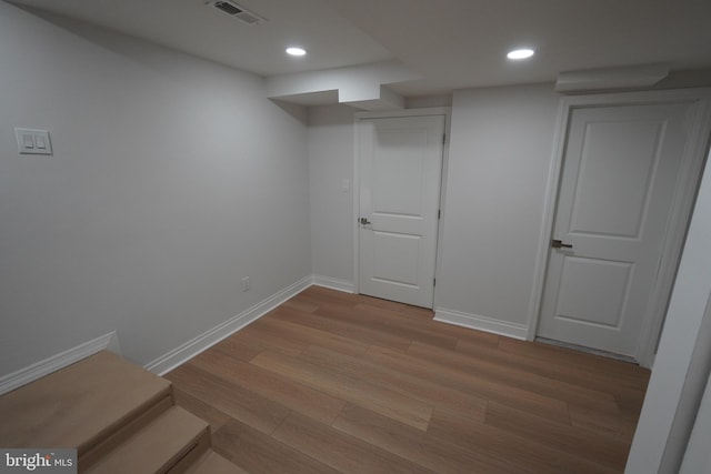 interior space featuring light hardwood / wood-style floors