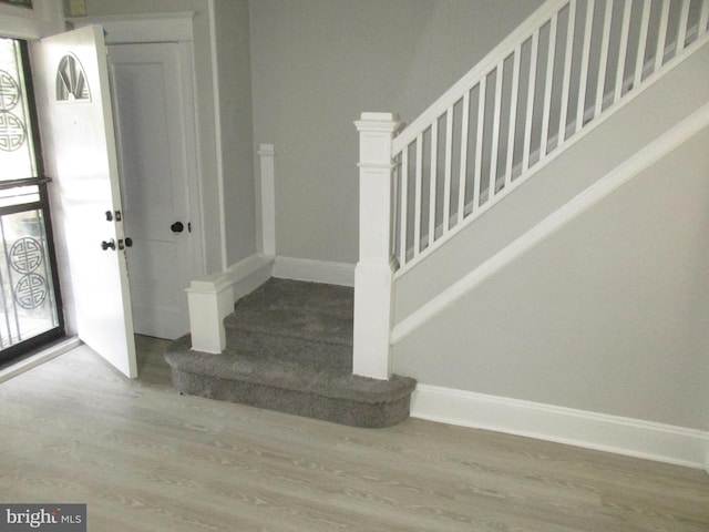 foyer entrance featuring light hardwood / wood-style flooring