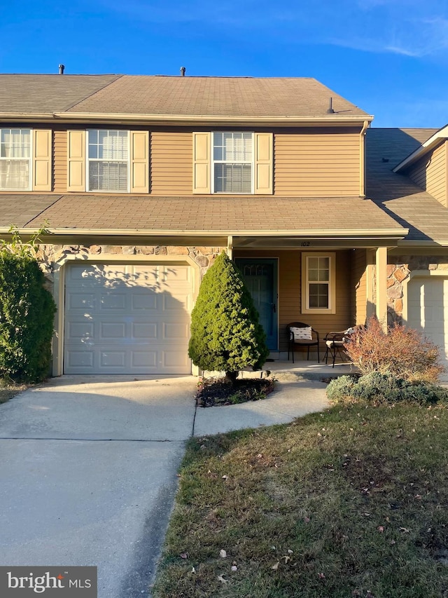 view of front of house with a garage