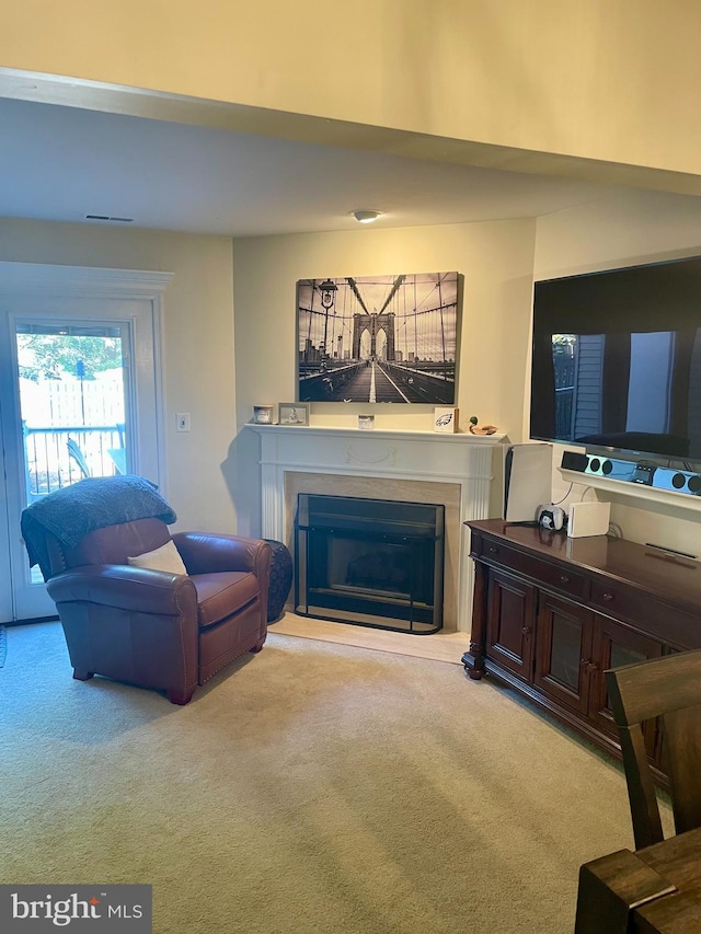 view of carpeted living room