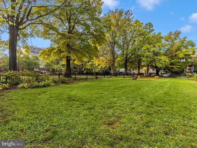 view of yard featuring fence