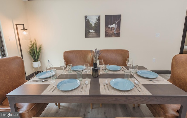 dining room with hardwood / wood-style floors