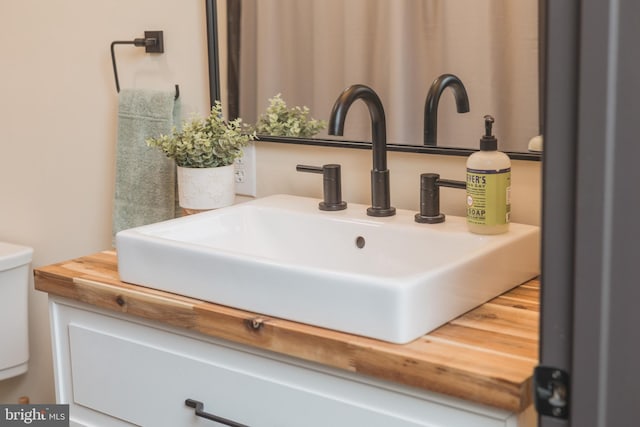 interior details with vanity and toilet