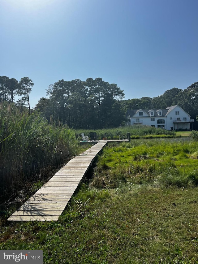 view of dock area