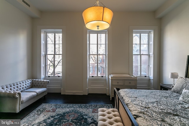 1508 Pine St Unit A, Philadelphia, PA 19102 - bedroom featuring visible vents, dark wood-style flooring, and multiple windows