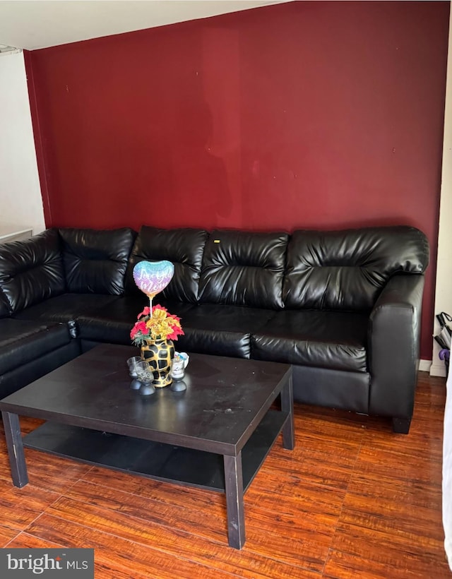 living room featuring hardwood / wood-style flooring