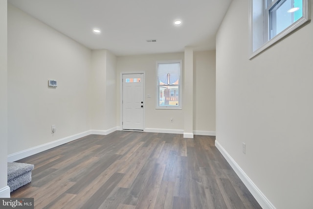 entryway featuring dark hardwood / wood-style floors