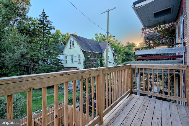 view of deck at dusk