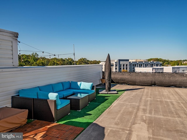 view of patio featuring an outdoor living space