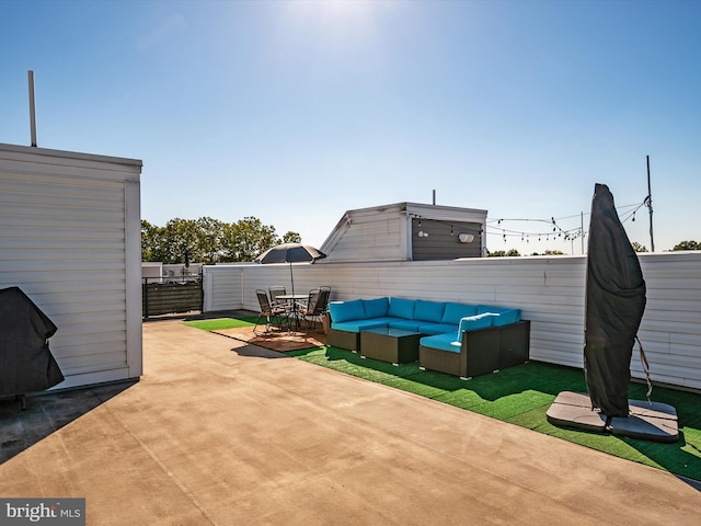 view of patio / terrace with an outdoor hangout area