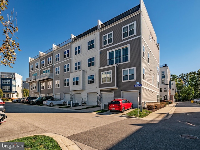 view of building exterior with a garage