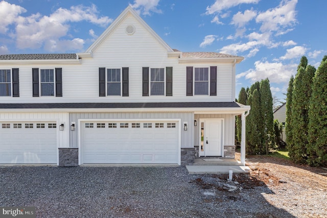 view of front facade with a garage