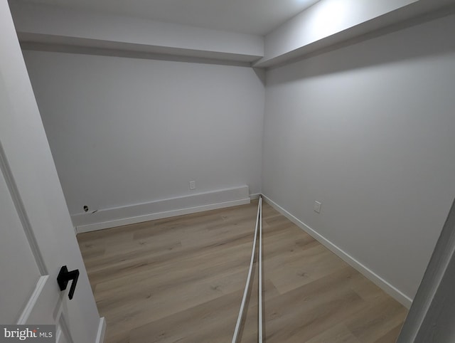 empty room with light wood-type flooring