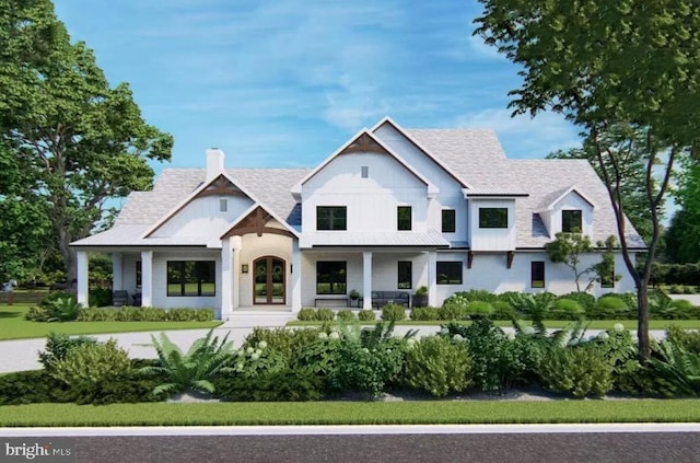 view of front of property with covered porch