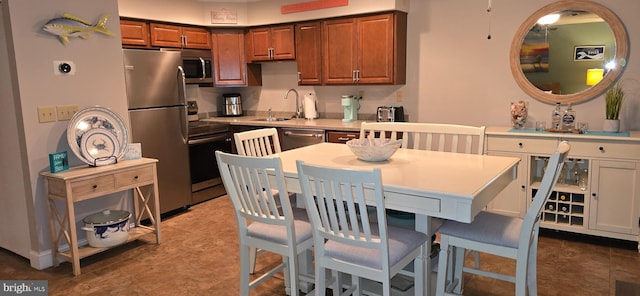 kitchen with stainless steel appliances and sink