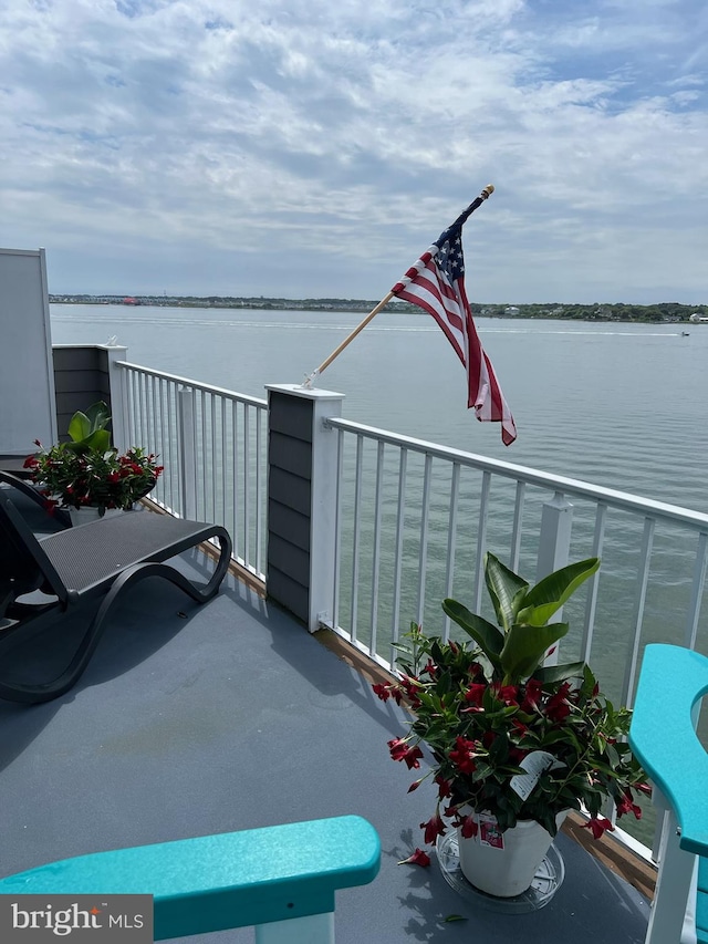 balcony with a water view