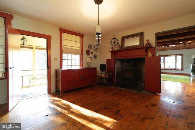 living room featuring hardwood / wood-style flooring and a wealth of natural light