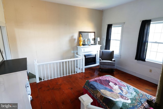 sitting room featuring dark hardwood / wood-style floors