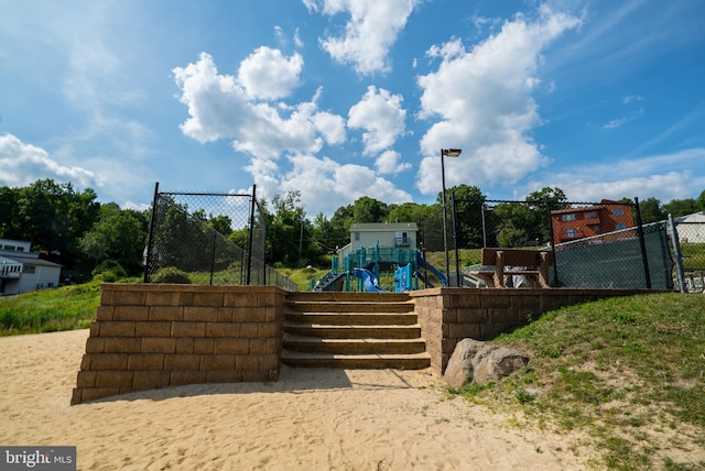 view of community with a playground