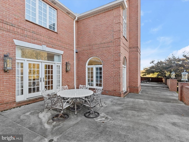 view of patio / terrace with french doors and outdoor dining area