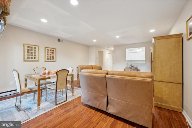 living room with wood-type flooring