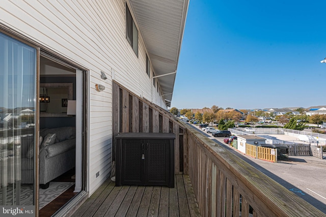 balcony with a mountain view